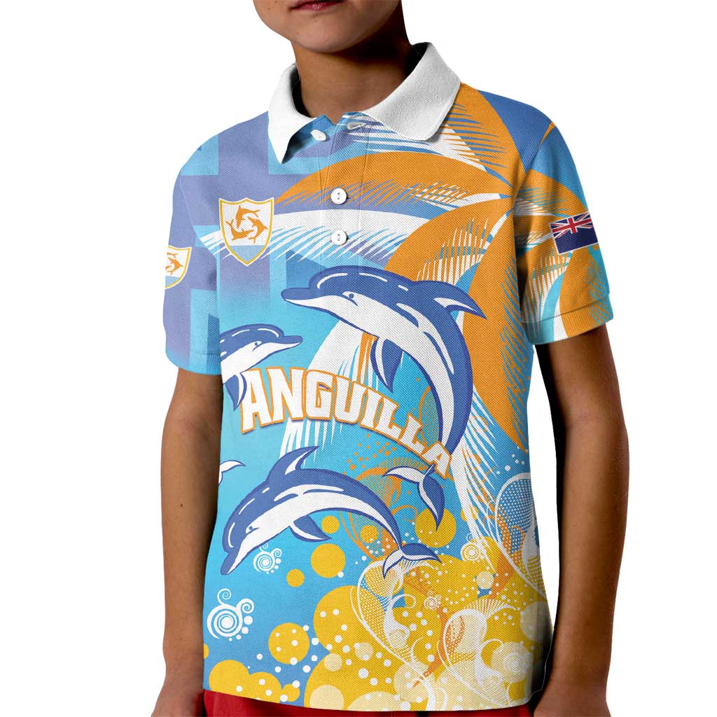 Personalised Anguilla 3 Dolphins Kid Polo Shirt Summer Stylized