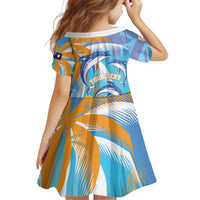Personalised Anguilla 3 Dolphins Kid Short Sleeve Dress Summer Stylized
