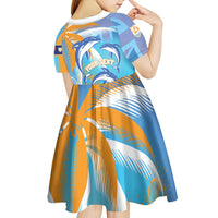 Personalised Anguilla 3 Dolphins Kid Short Sleeve Dress Summer Stylized