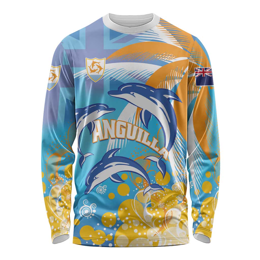 Personalised Anguilla 3 Dolphins Long Sleeve Shirt Summer Stylized