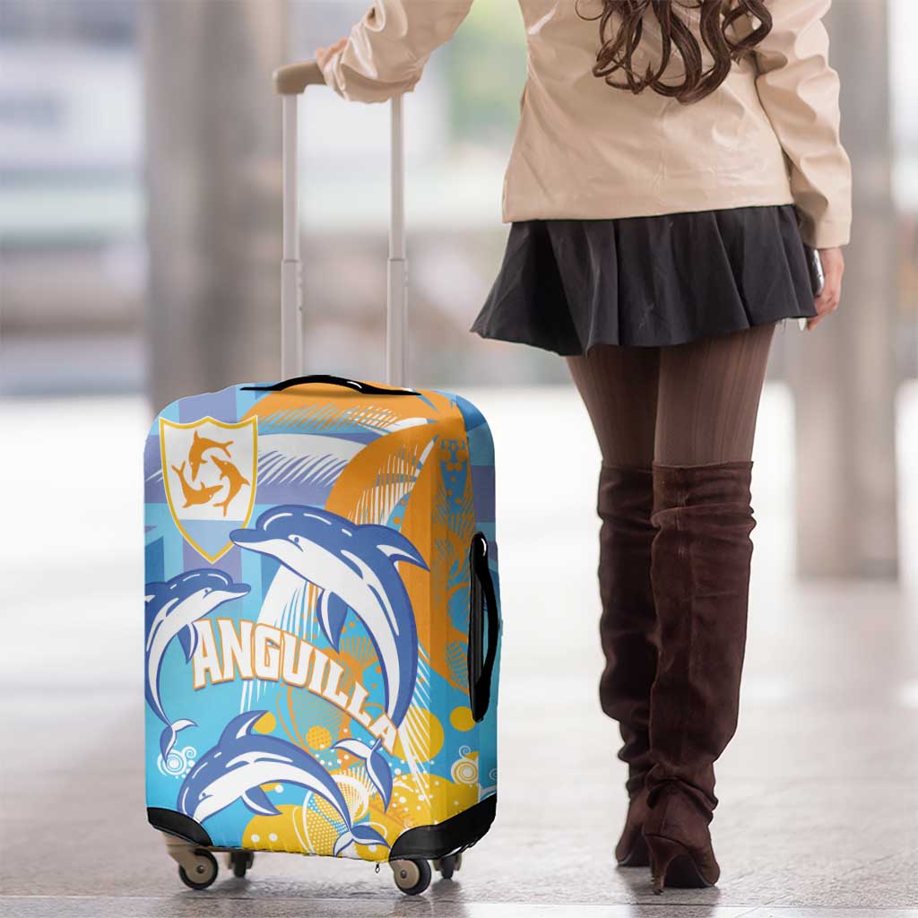 Anguilla 3 Dolphins Luggage Cover Summer Stylized