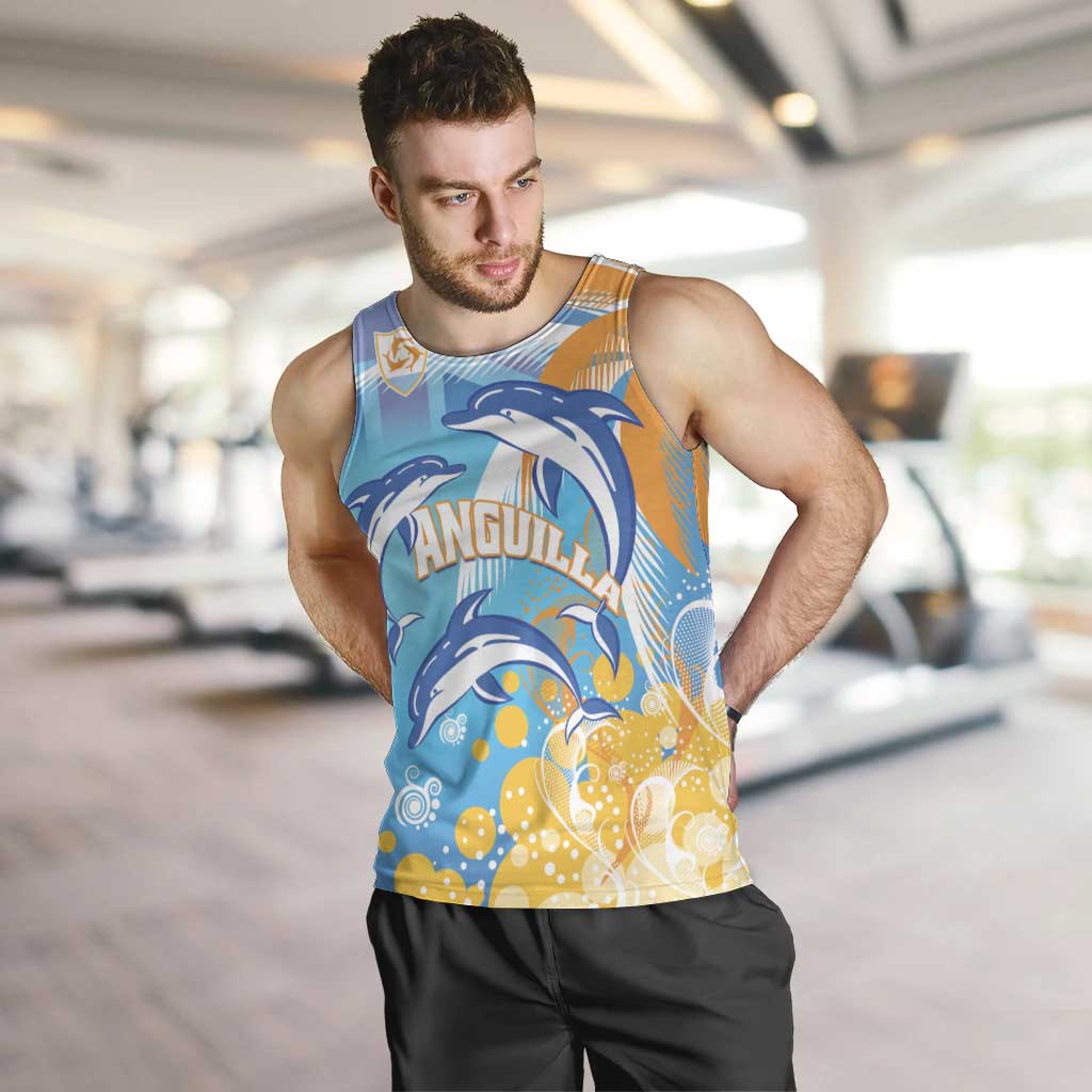 Personalised Anguilla 3 Dolphins Men Tank Top Summer Stylized