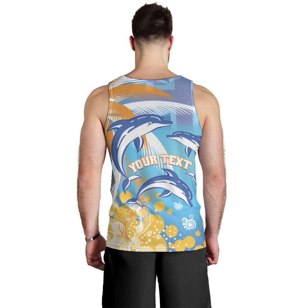 Personalised Anguilla 3 Dolphins Men Tank Top Summer Stylized