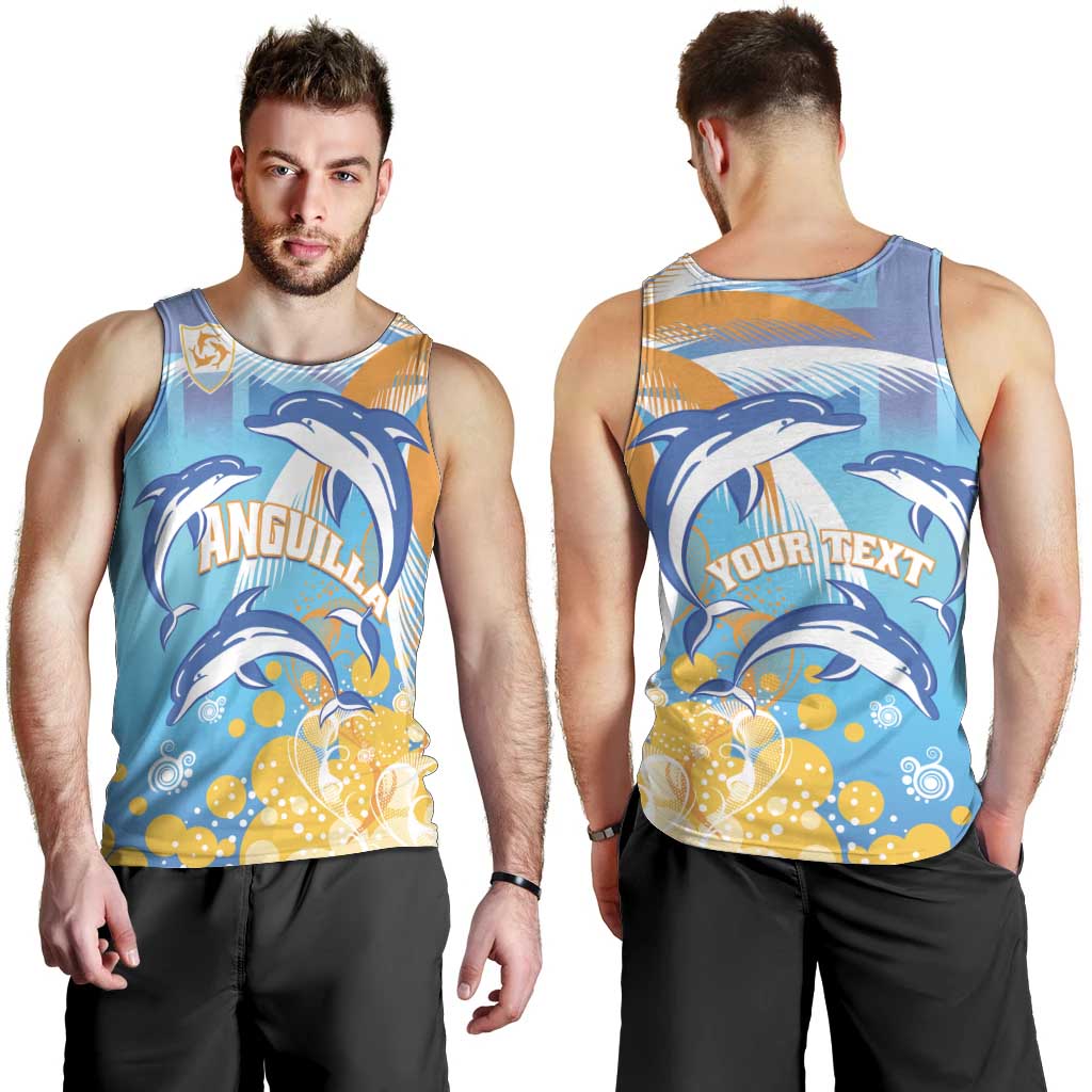 Personalised Anguilla 3 Dolphins Men Tank Top Summer Stylized