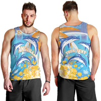 Personalised Anguilla 3 Dolphins Men Tank Top Summer Stylized