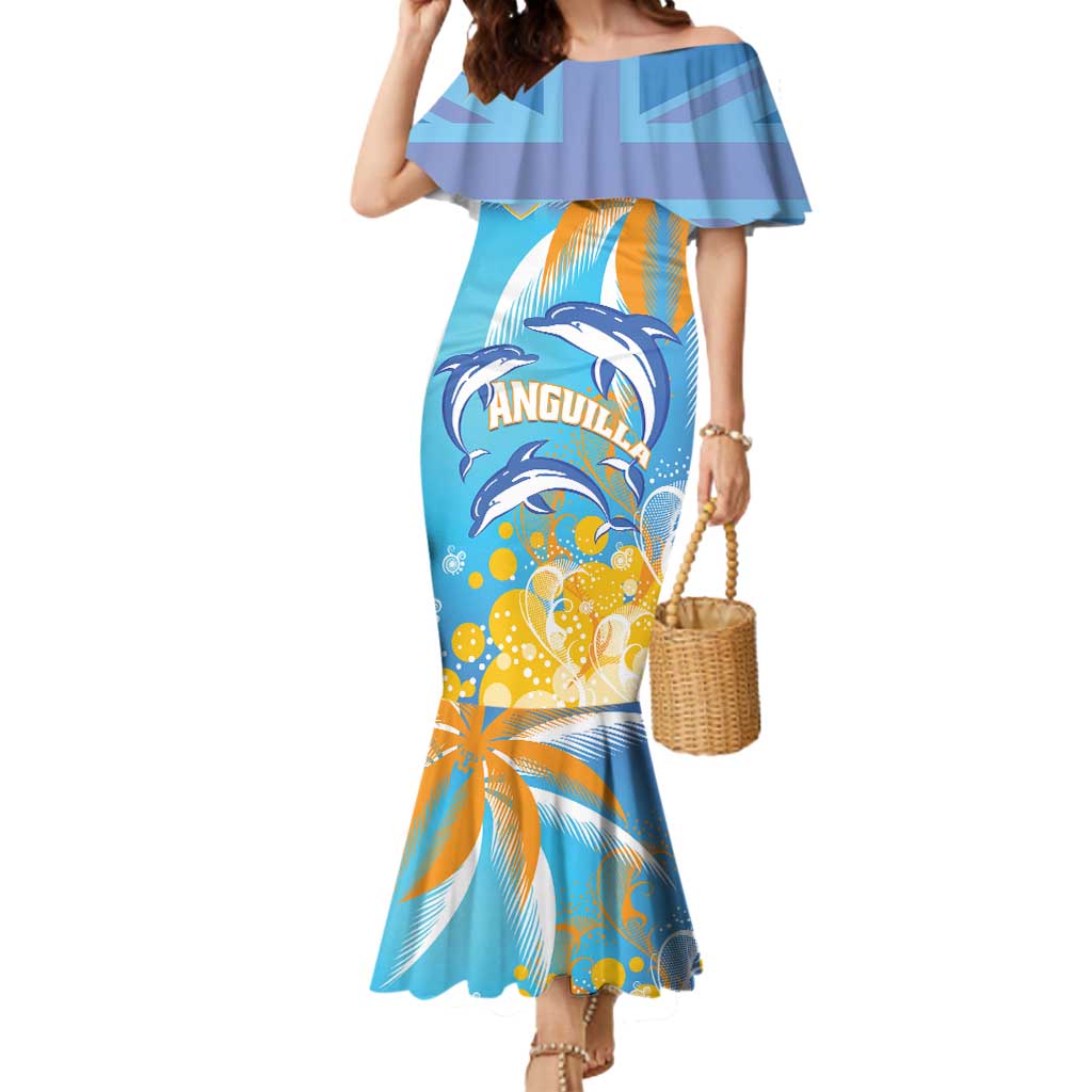 Personalised Anguilla 3 Dolphins Mermaid Dress Summer Stylized