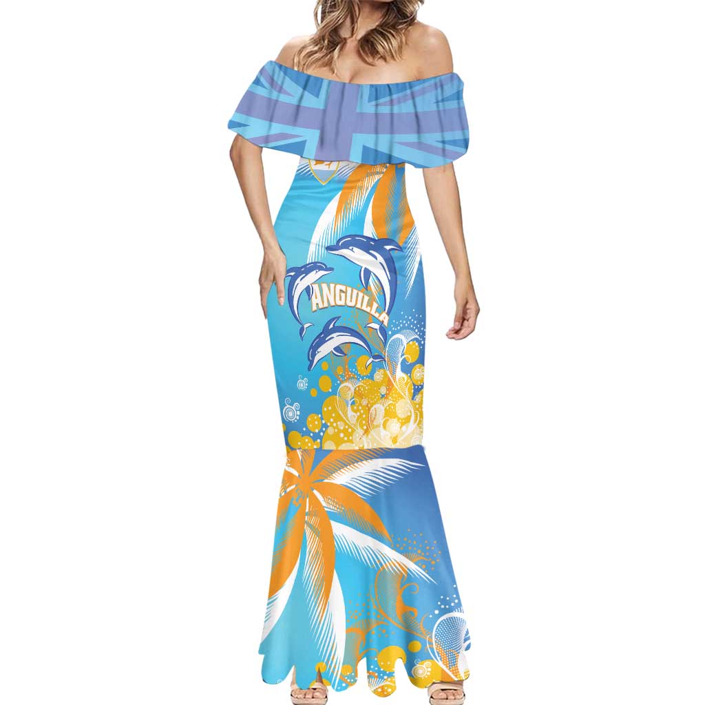 Personalised Anguilla 3 Dolphins Mermaid Dress Summer Stylized