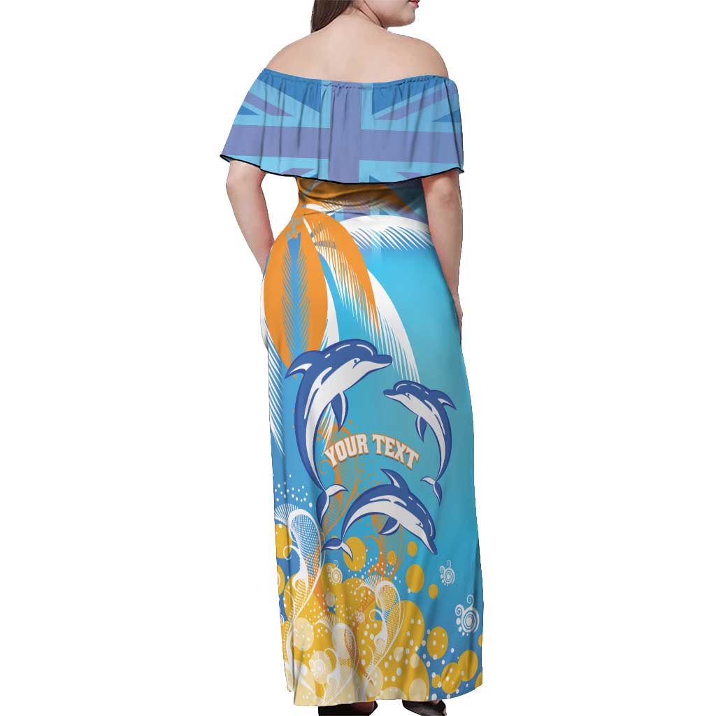 Personalised Anguilla 3 Dolphins Off Shoulder Maxi Dress Summer Stylized