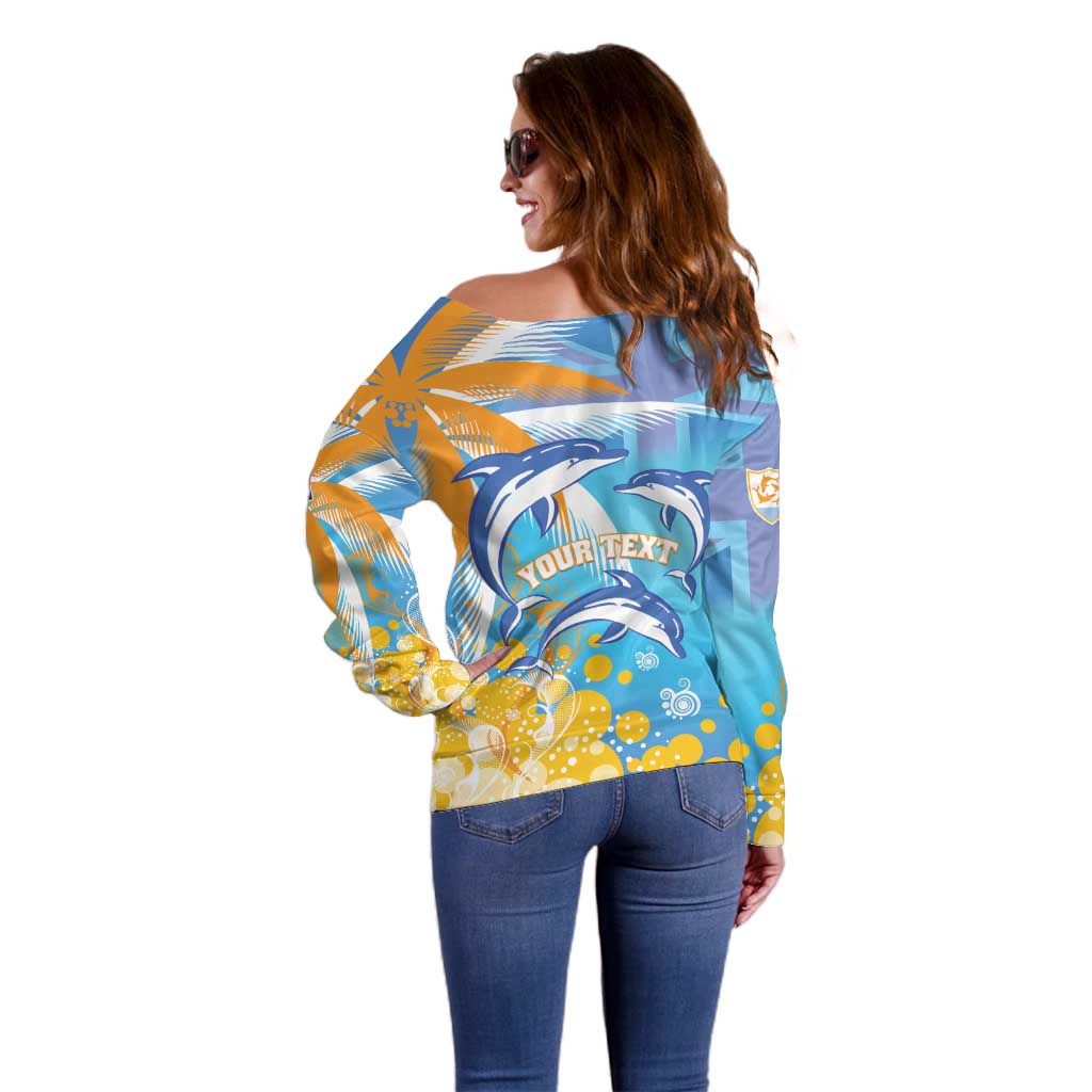 Personalised Anguilla 3 Dolphins Off Shoulder Sweater Summer Stylized