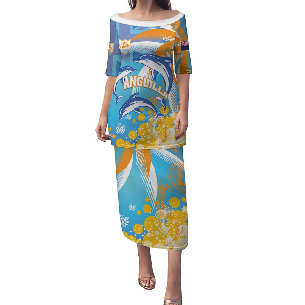 Personalised Anguilla 3 Dolphins Puletasi Summer Stylized
