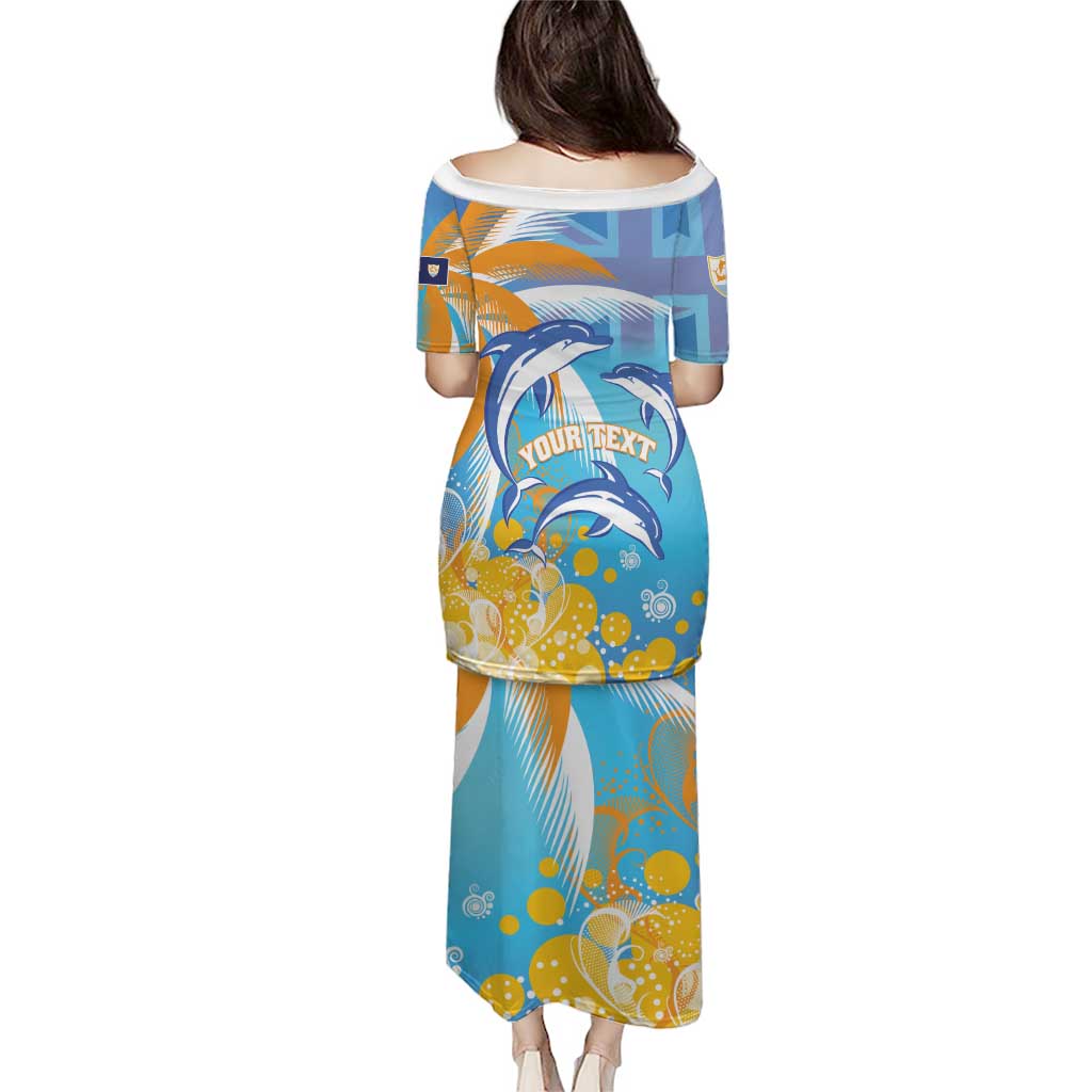 Personalised Anguilla 3 Dolphins Puletasi Summer Stylized