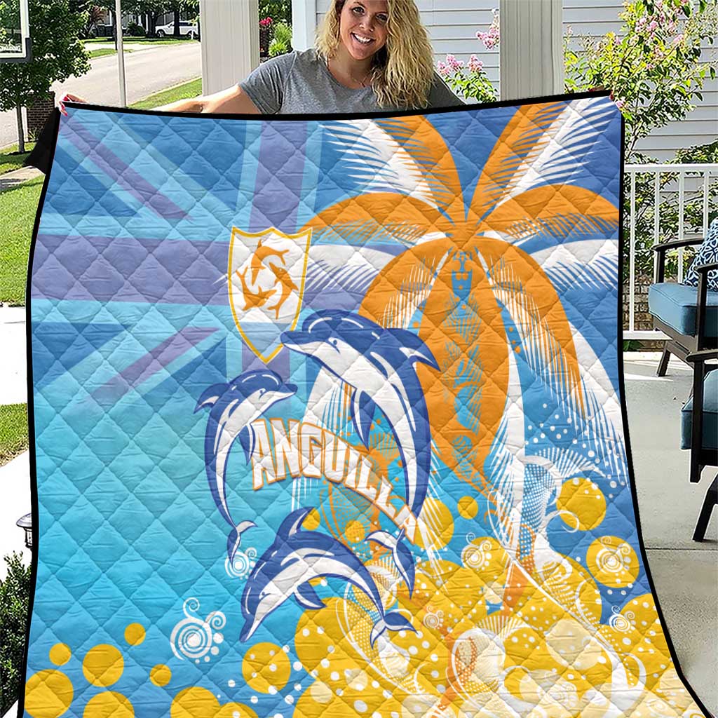 Anguilla 3 Dolphins Quilt Summer Stylized