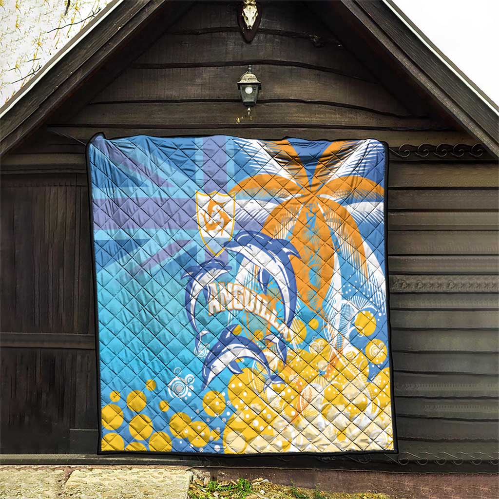 Anguilla 3 Dolphins Quilt Summer Stylized