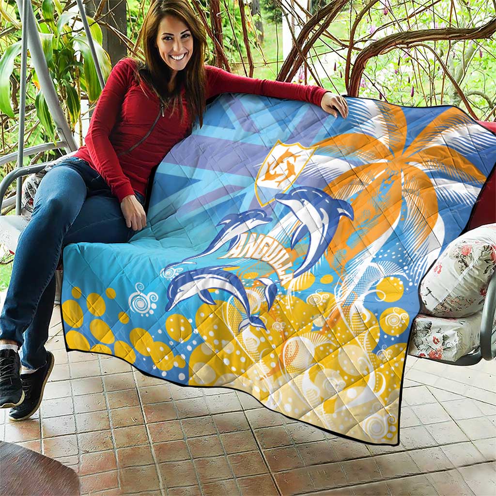 Anguilla 3 Dolphins Quilt Summer Stylized