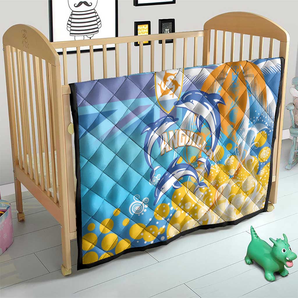 Anguilla 3 Dolphins Quilt Summer Stylized