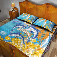 Anguilla 3 Dolphins Quilt Bed Set Summer Stylized