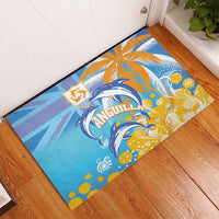 Anguilla 3 Dolphins Rubber Doormat Summer Stylized