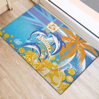 Anguilla 3 Dolphins Rubber Doormat Summer Stylized