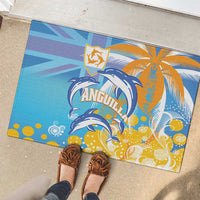 Anguilla 3 Dolphins Rubber Doormat Summer Stylized