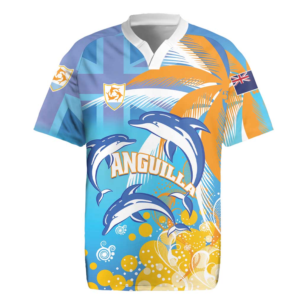 Personalised Anguilla 3 Dolphins Rugby Jersey Summer Stylized