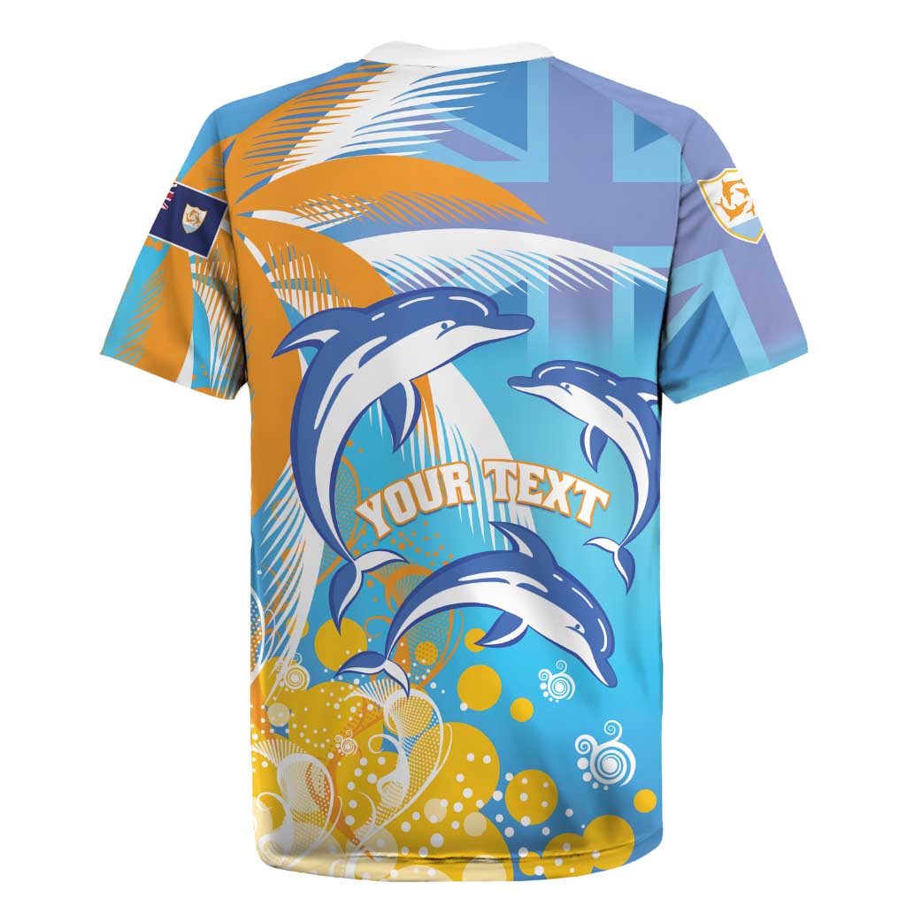 Personalised Anguilla 3 Dolphins Rugby Jersey Summer Stylized