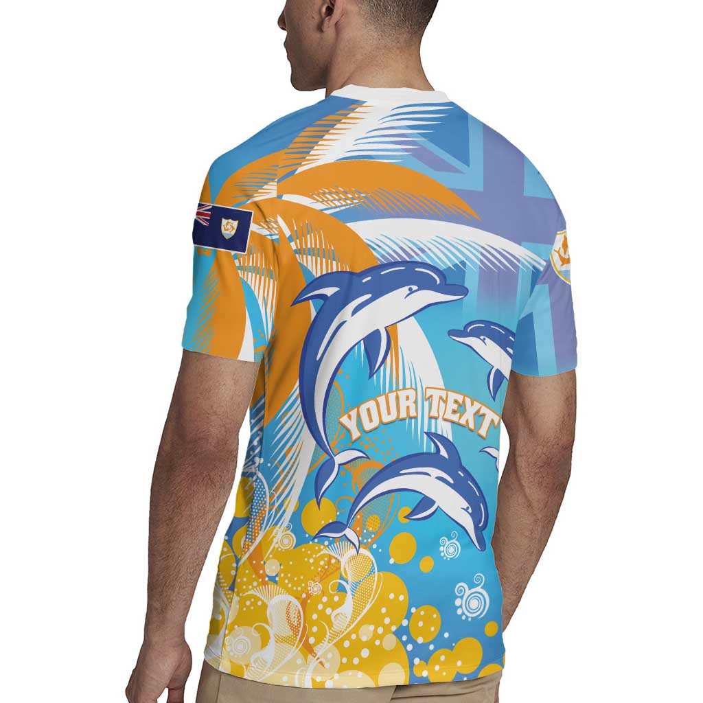 Personalised Anguilla 3 Dolphins Rugby Jersey Summer Stylized