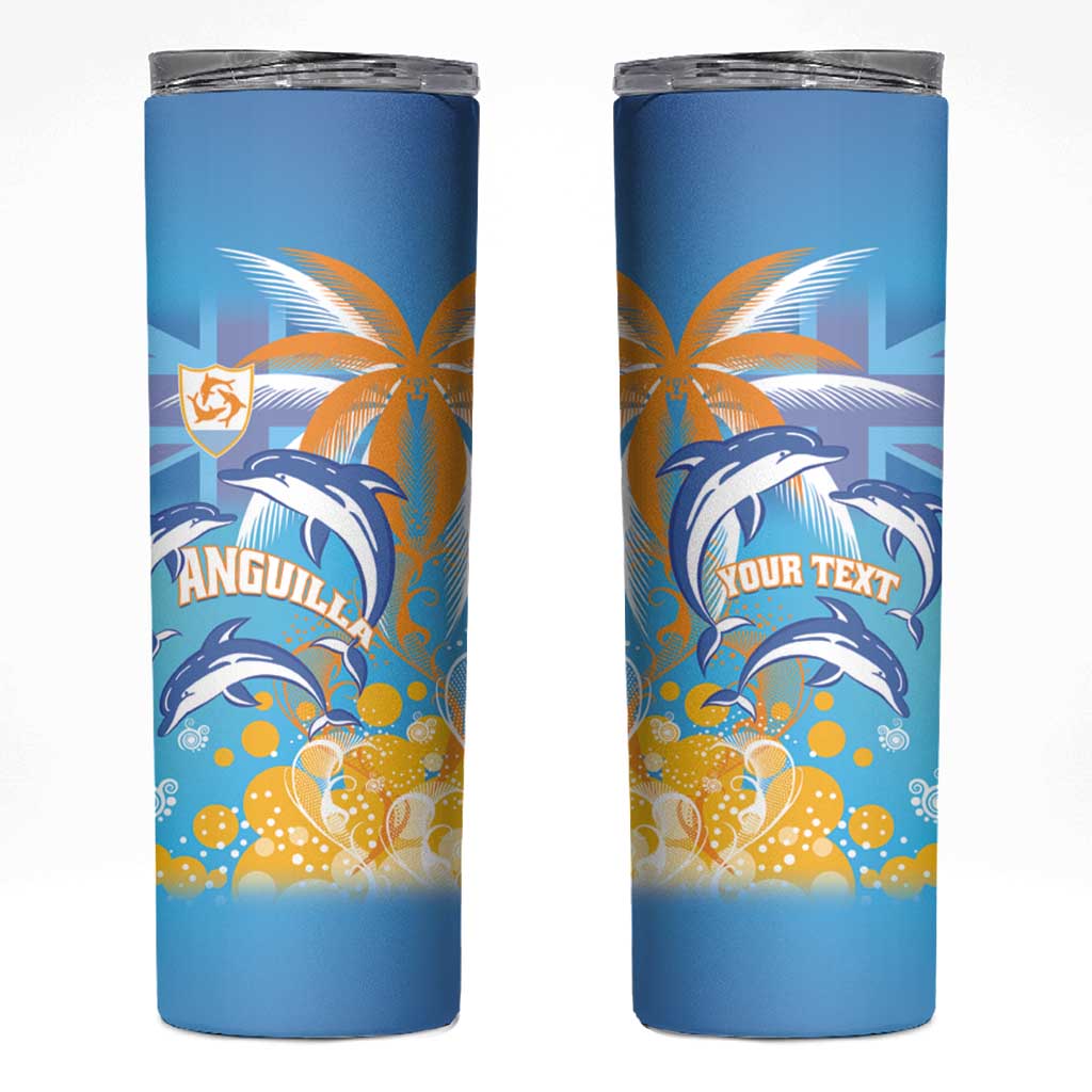 Personalised Anguilla 3 Dolphins Skinny Tumbler Summer Stylized