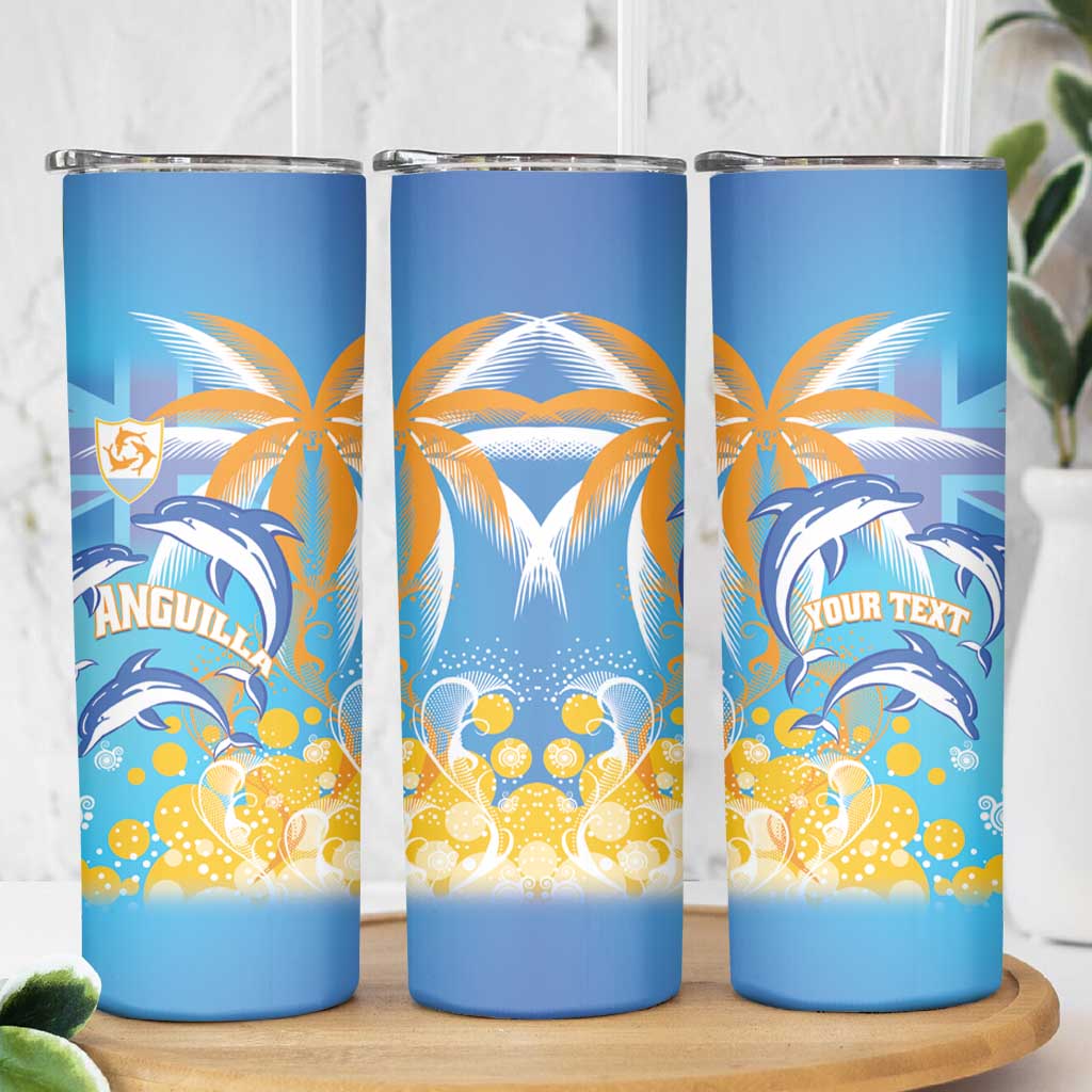 Personalised Anguilla 3 Dolphins Skinny Tumbler Summer Stylized
