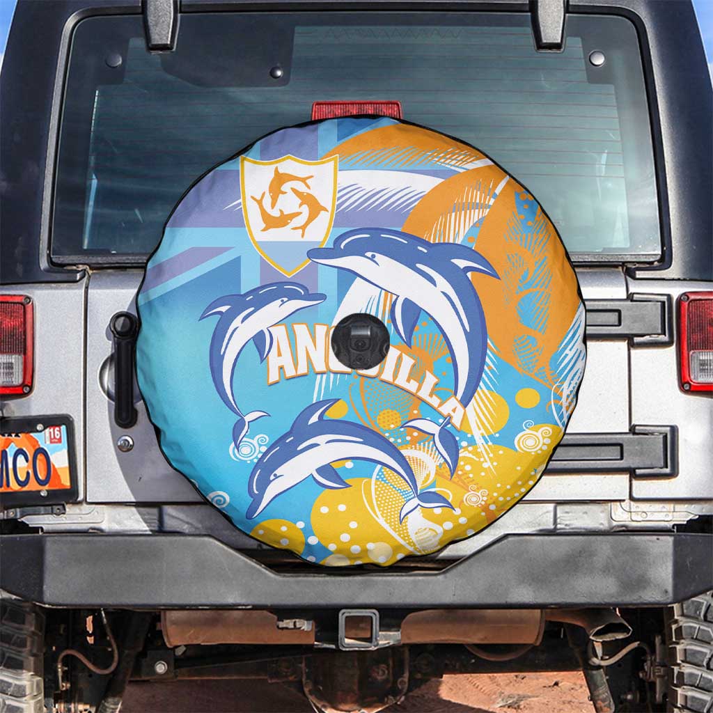 Anguilla 3 Dolphins Spare Tire Cover Summer Stylized