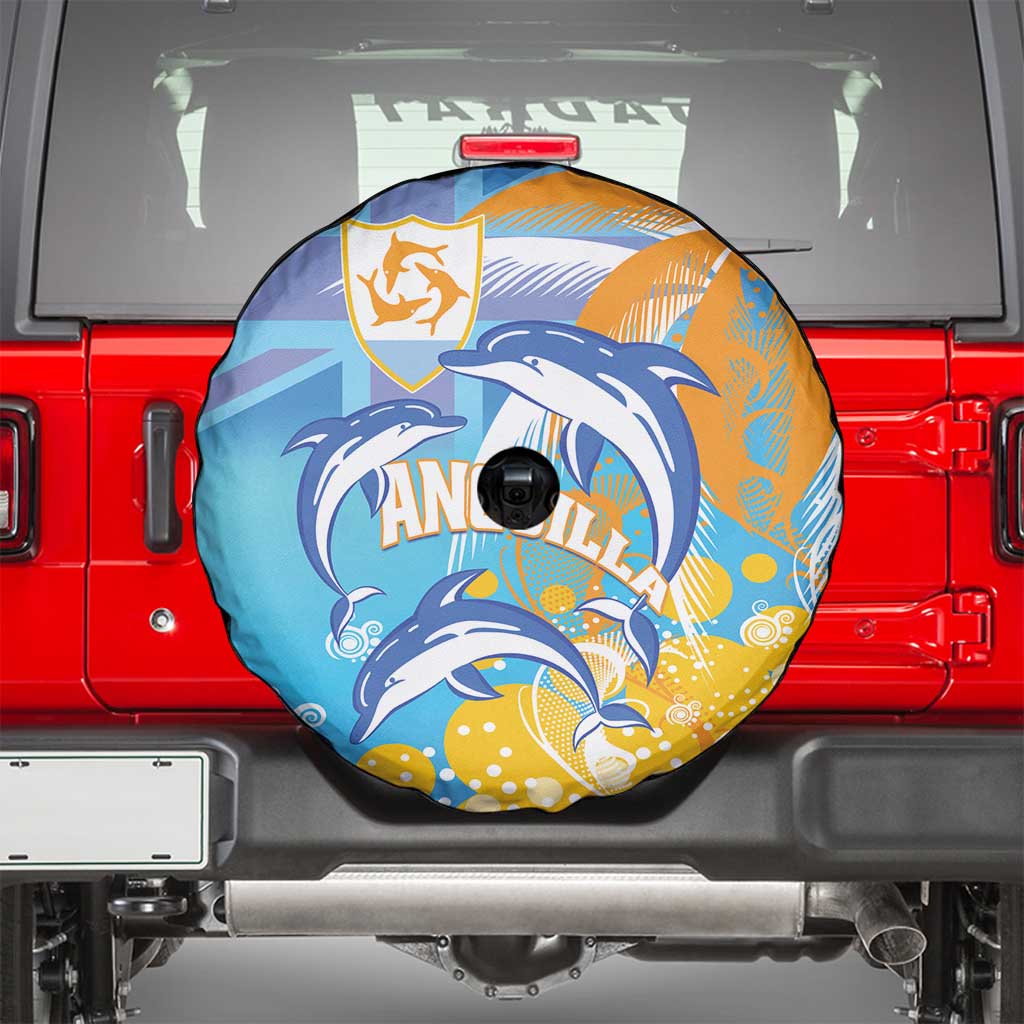 Anguilla 3 Dolphins Spare Tire Cover Summer Stylized