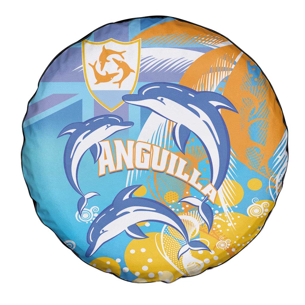 Anguilla 3 Dolphins Spare Tire Cover Summer Stylized