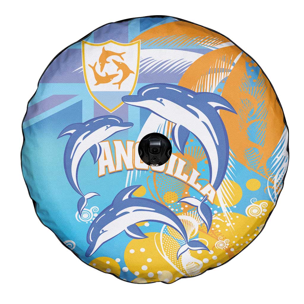 Anguilla 3 Dolphins Spare Tire Cover Summer Stylized