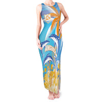 Personalised Anguilla 3 Dolphins Tank Maxi Dress Summer Stylized