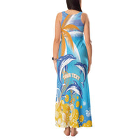 Personalised Anguilla 3 Dolphins Tank Maxi Dress Summer Stylized