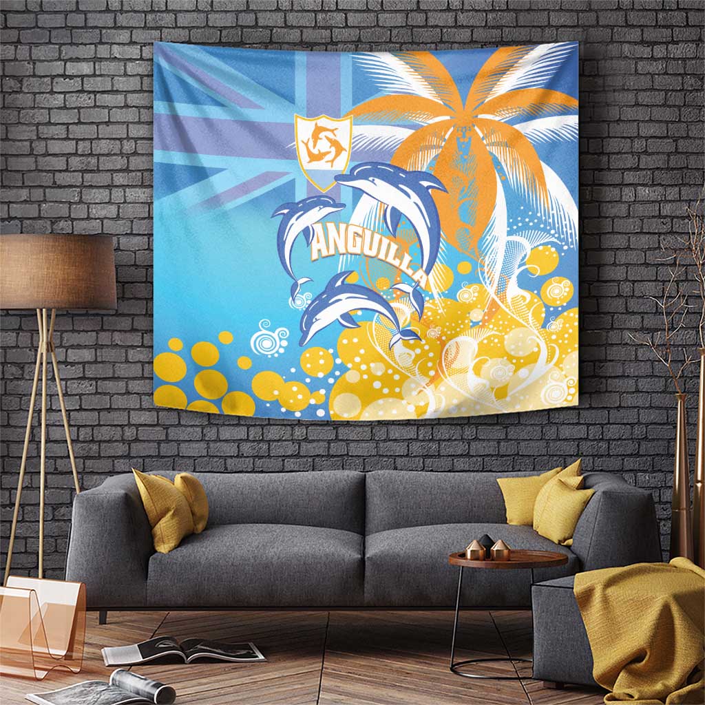 Anguilla 3 Dolphins Tapestry Summer Stylized