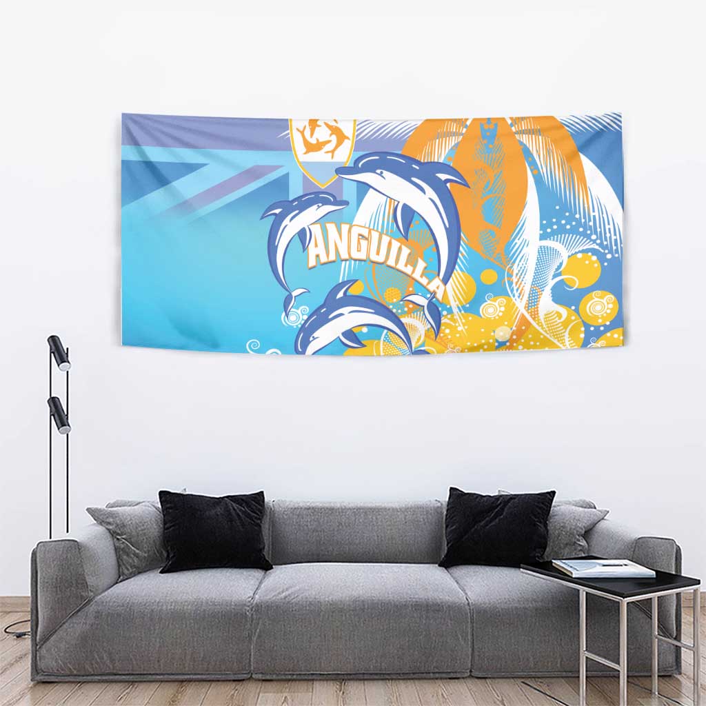 Anguilla 3 Dolphins Tapestry Summer Stylized