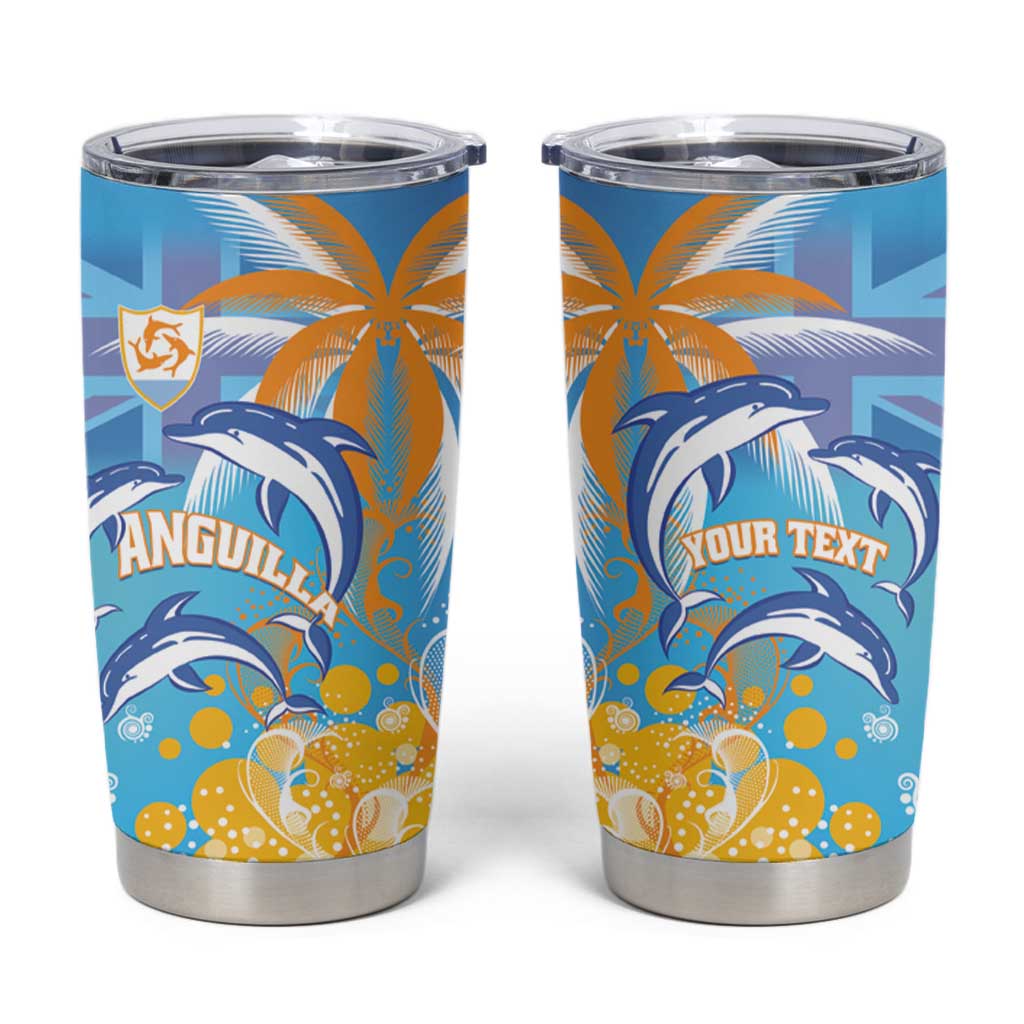 Personalised Anguilla 3 Dolphins Tumbler Cup Summer Stylized