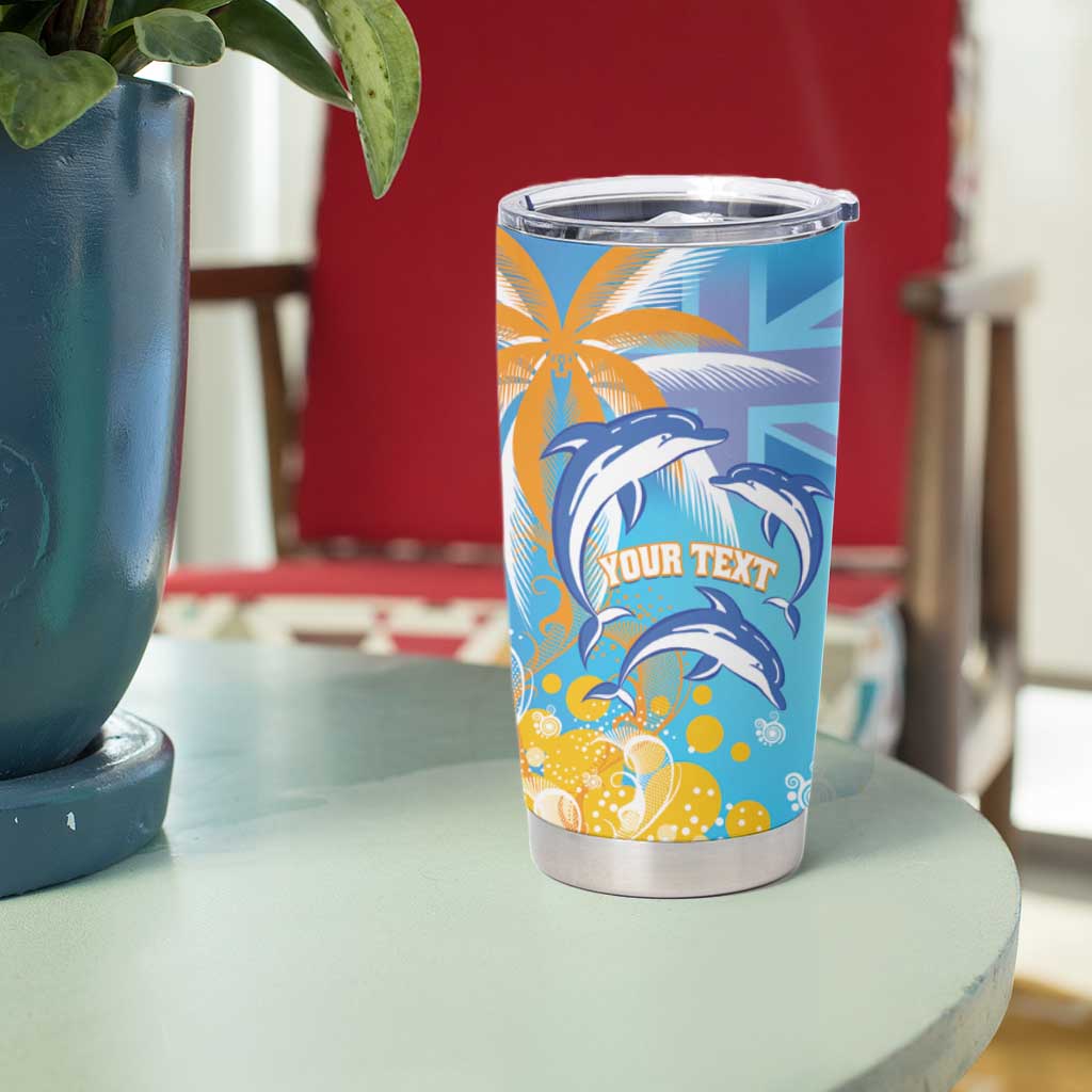 Personalised Anguilla 3 Dolphins Tumbler Cup Summer Stylized