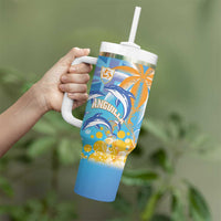 Personalised Anguilla 3 Dolphins Tumbler With Handle Summer Stylized