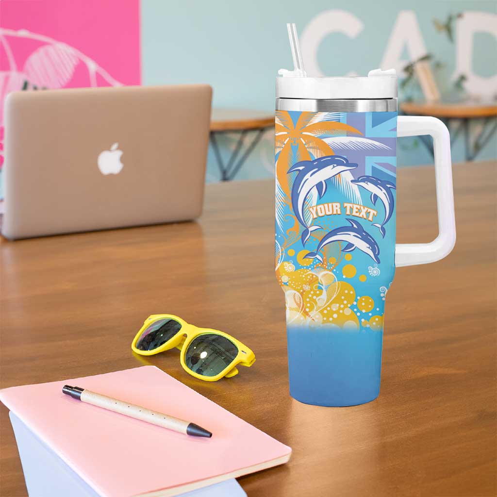 Personalised Anguilla 3 Dolphins Tumbler With Handle Summer Stylized