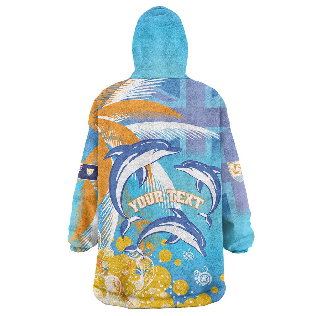 Personalised Anguilla 3 Dolphins Wearable Blanket Hoodie Summer Stylized