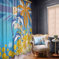 Anguilla 3 Dolphins Window Curtain Summer Stylized