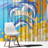 Anguilla 3 Dolphins Window Curtain Summer Stylized