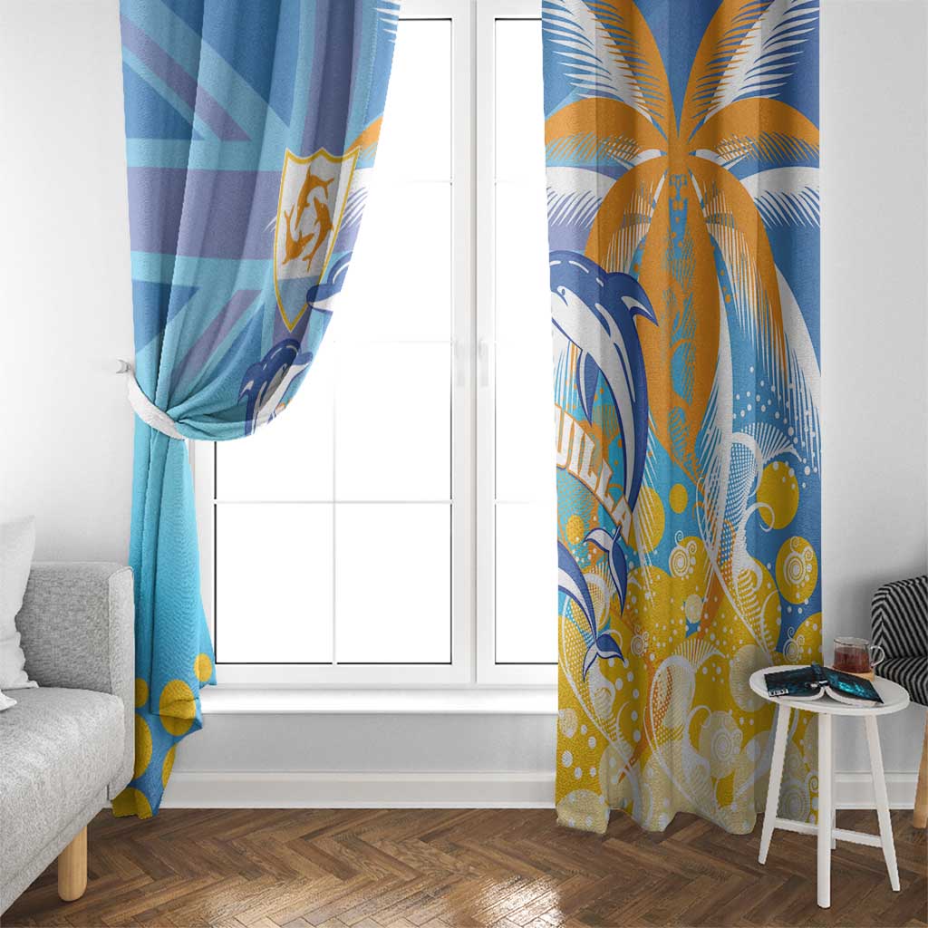 Anguilla 3 Dolphins Window Curtain Summer Stylized