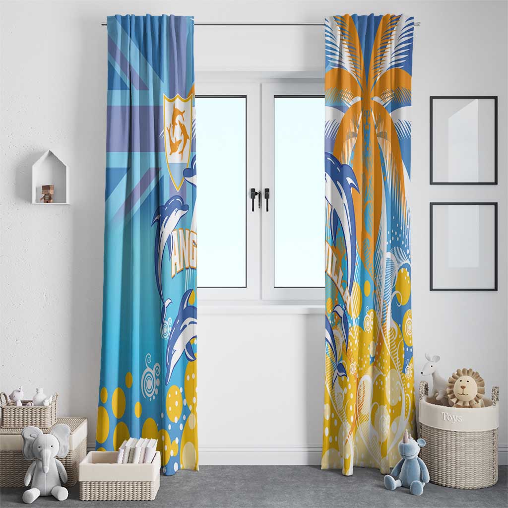 Anguilla 3 Dolphins Window Curtain Summer Stylized