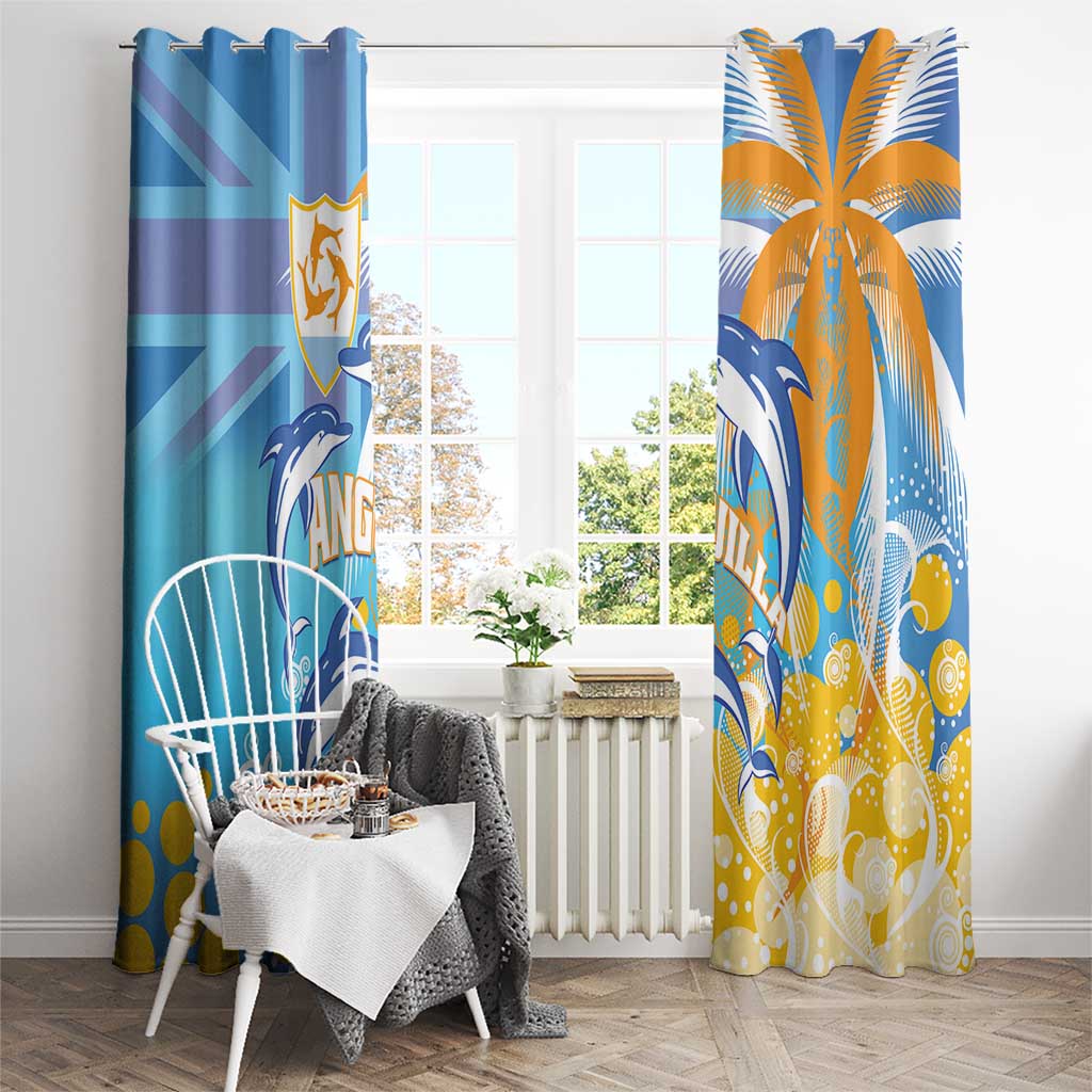 Anguilla 3 Dolphins Window Curtain Summer Stylized