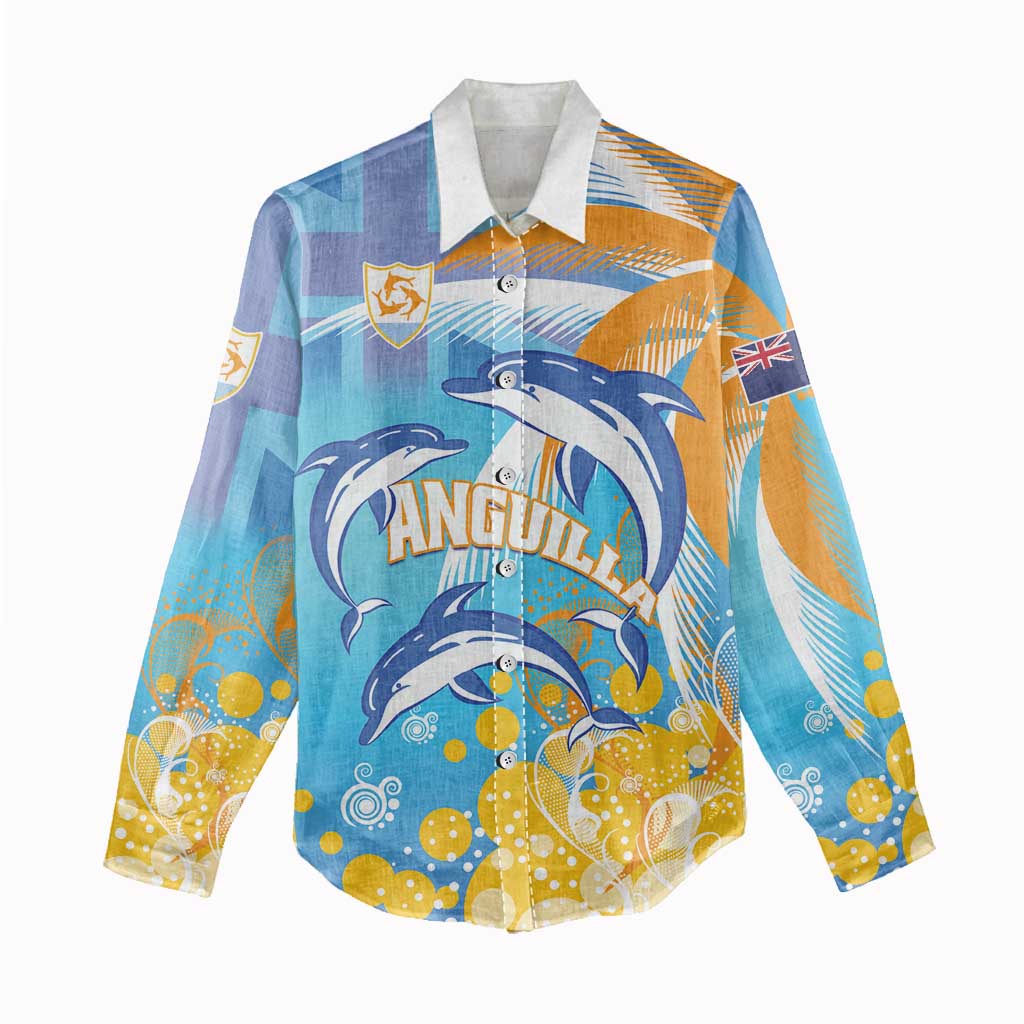Personalised Anguilla 3 Dolphins Women Casual Shirt Summer Stylized
