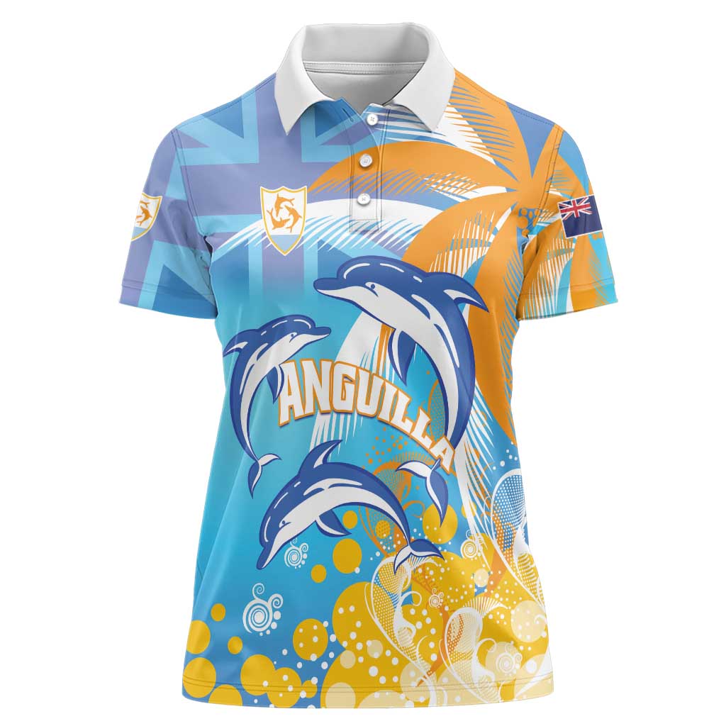Personalised Anguilla 3 Dolphins Women Polo Shirt Summer Stylized