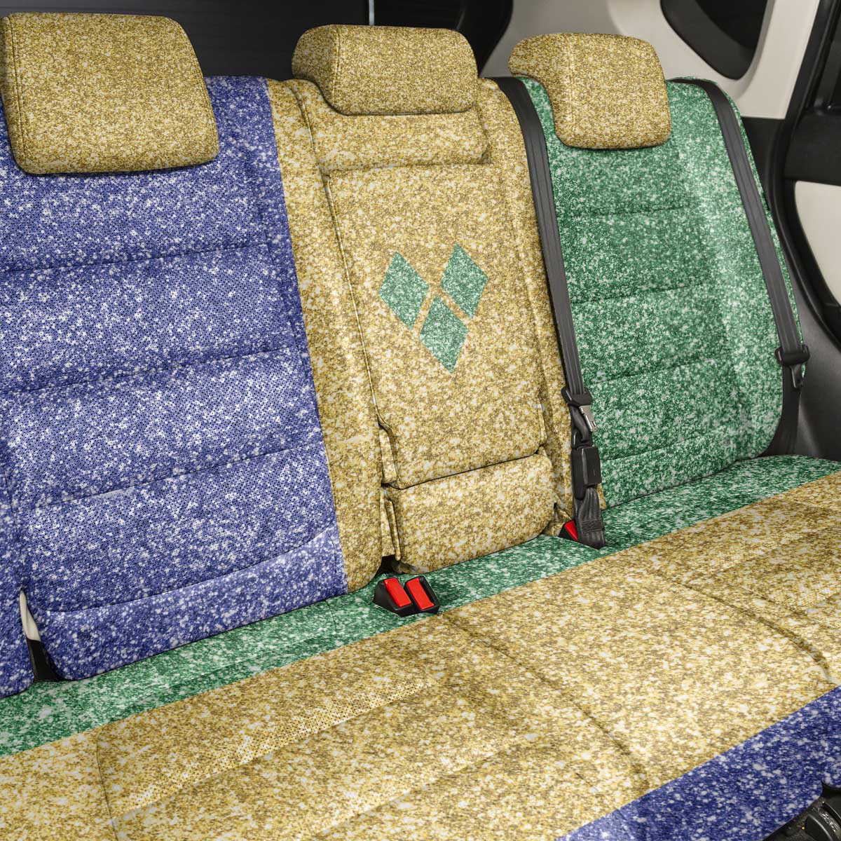 Saint Vincent and the Grenadines Vincy Mas Back Car Seat Cover SVG Glitter Color Style - Wonder Print Shop
