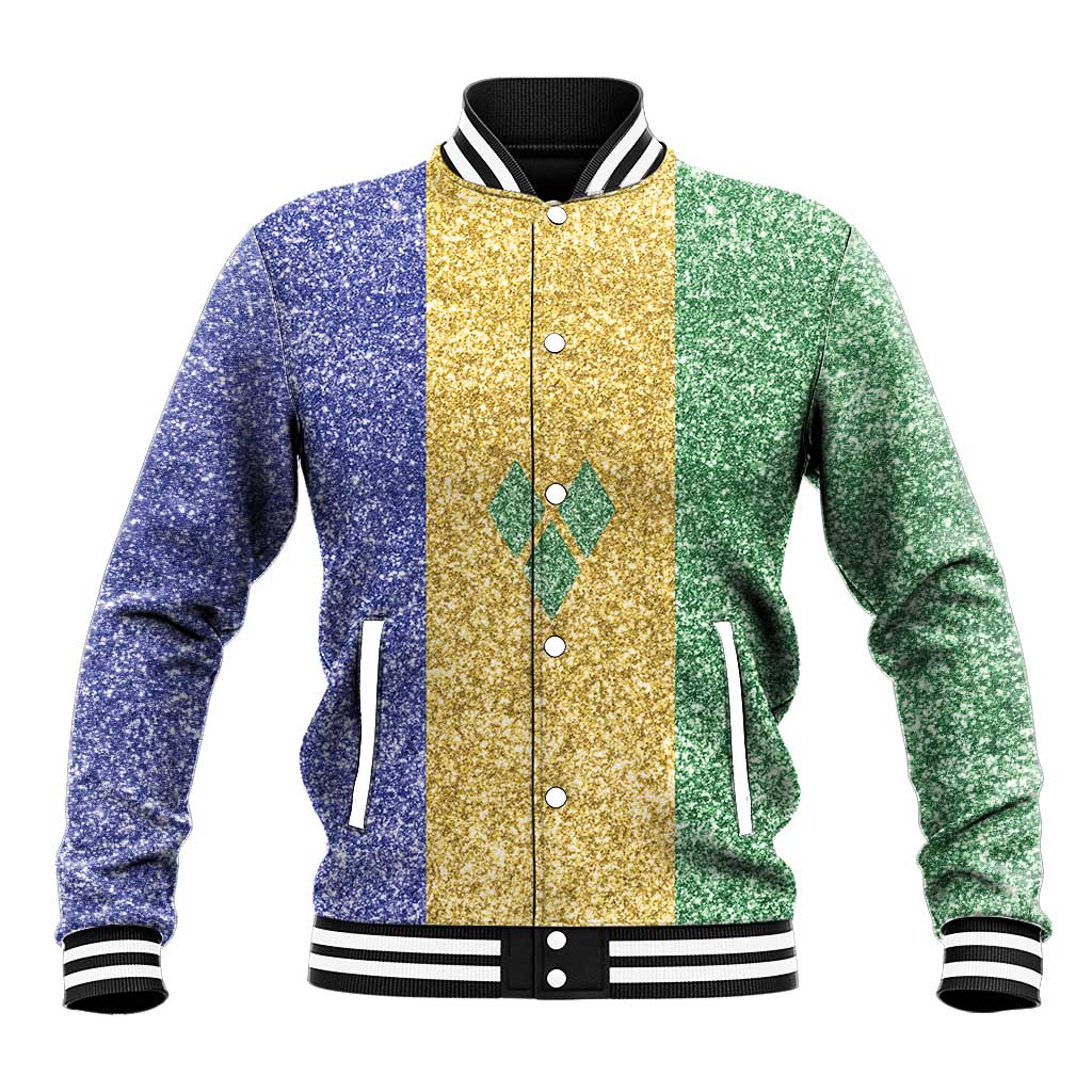 Saint Vincent and the Grenadines Vincy Mas Baseball Jacket SVG Glitter Color Style - Wonder Print Shop